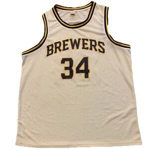 ESPN Y2K Milwaukee Brewers Giannis Antetokounmpo #34 Basketball RARE Jersey XL